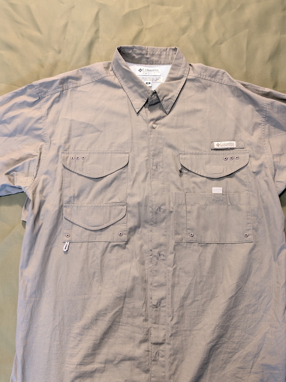Columbia Men’s Short Sleeve Button-Down Shirt - Light Taupe